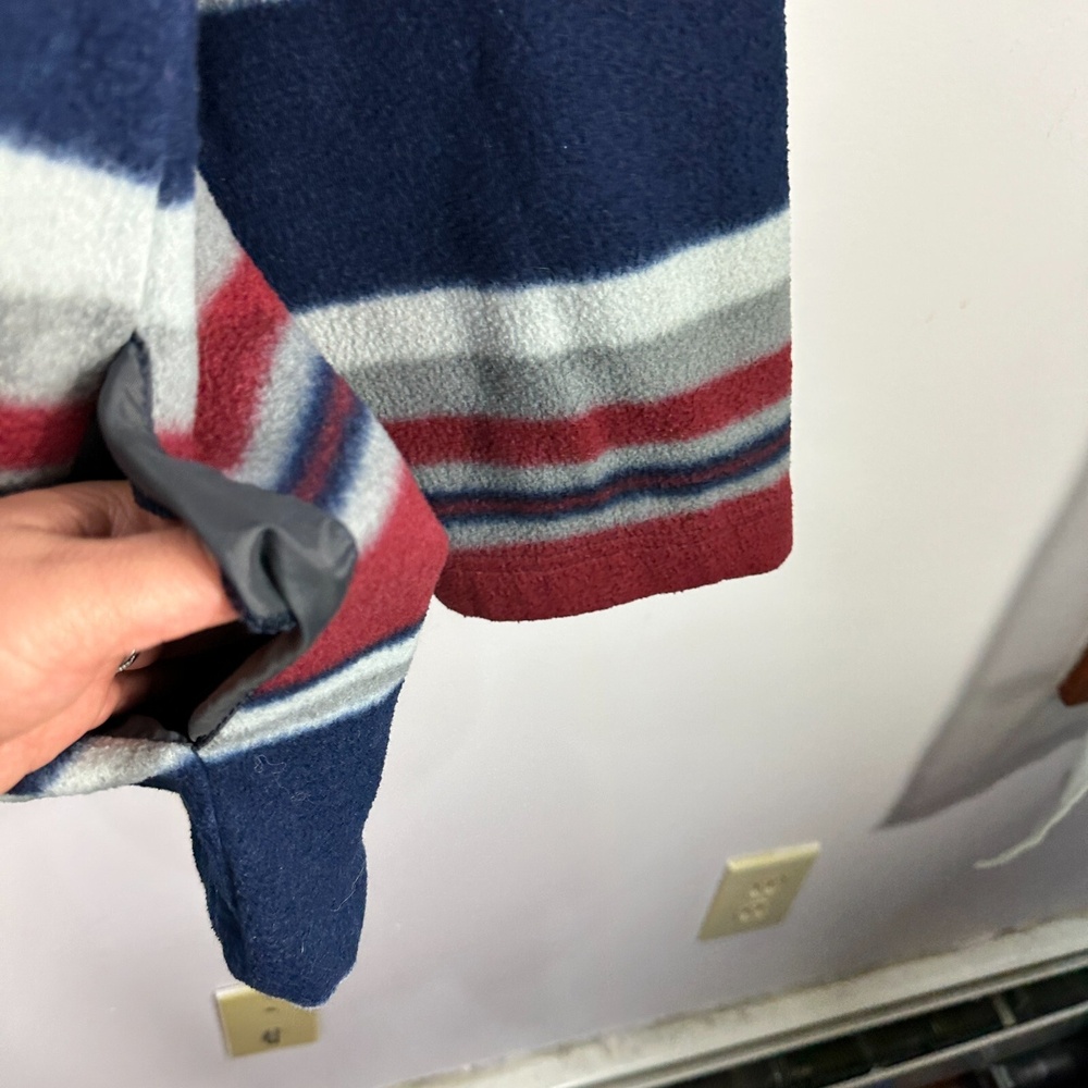 Vintage Bugle Boy Fleece Sweatshirt Mens XL Red Blue Striped Y2K Grandpa 90s - Picture 7 of 7
